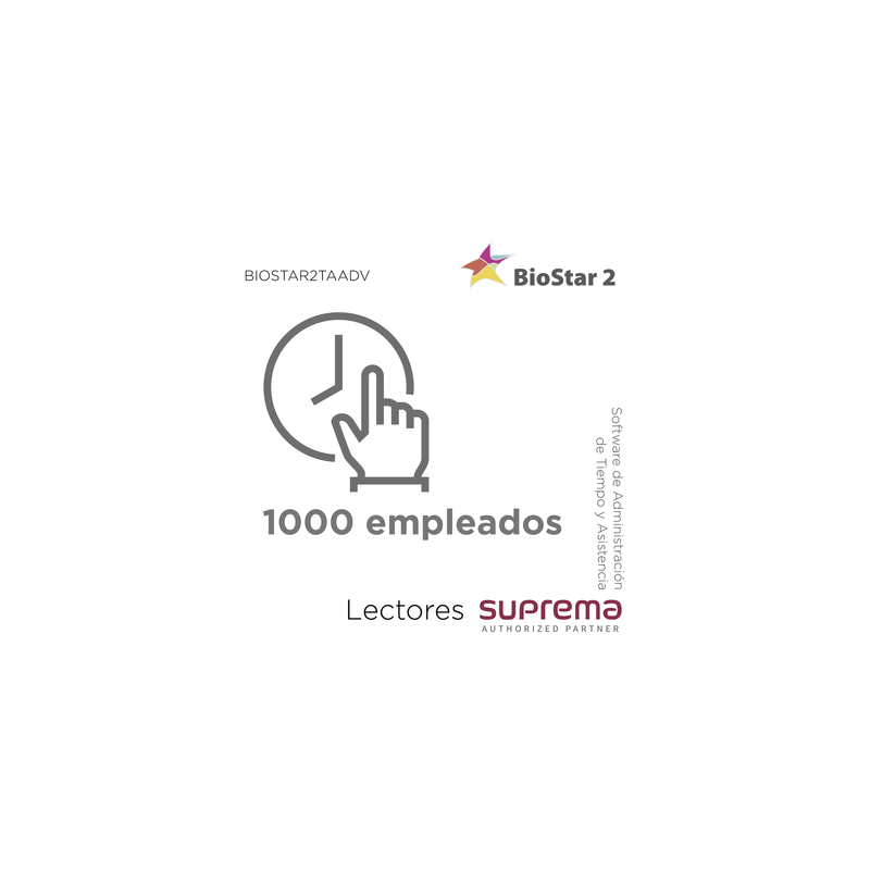 Software Admin Tiempo Suprema hasta 1000 empleados