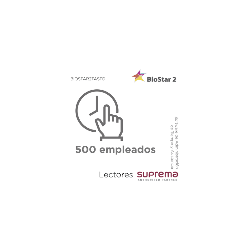 Software Administración Tiempo y Asistencia SUPREMA 500 empl