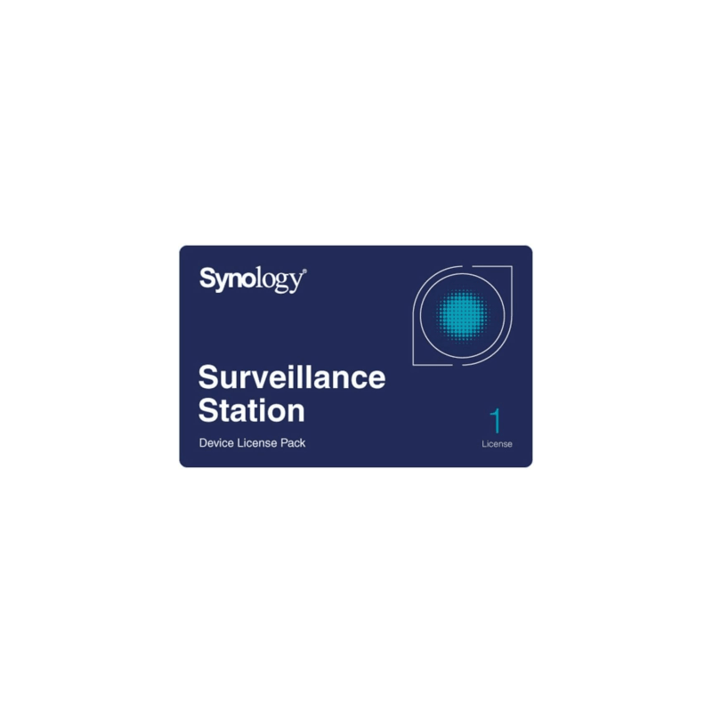 Licencia de Dispositivos de Vigilancia Synology | Paquete de 1 Licencia | Compatibilidad con Cámaras IP, Módulos de E/S, Altavoces IP | Gestión Centralizada CMS | Licencias Predeterminadas Incluidas.