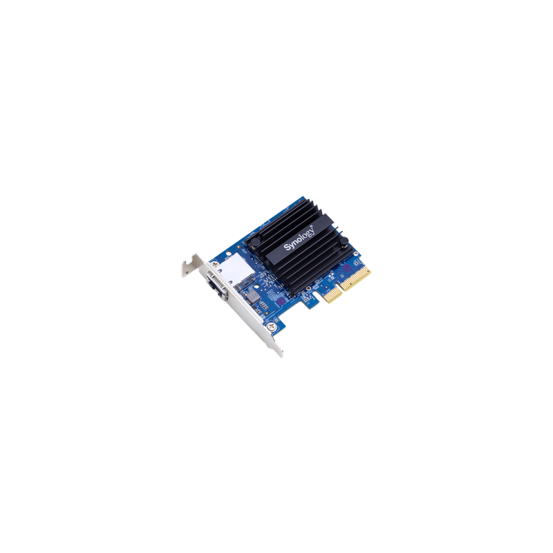 Adaptador de Ethernet E10G18-T1 | 10 Gbps | Compatible con PCIe 3.0 y 2.0 | Autonegociación 4 u 8 Canales | Perfil Bajo y Altura Completa | Compatibilidad con Synology DSM 6.1.7 o Posterior | Certificaciones FCC, CE, BSMI | Garantía de 5 A&a