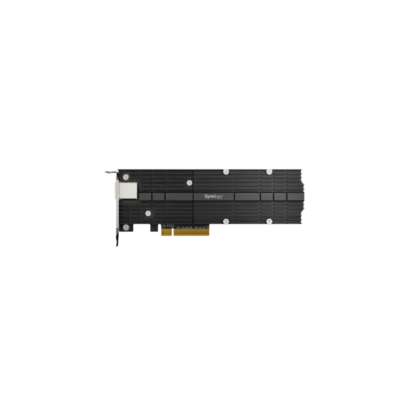 Adaptador Combinado SSD M.2 y 10 GbE | PCIe 3.0 x8 | 2 Ranuras NVMe M.2 22110/2280 | Puerto 10GBASE-T RJ45 | Autonegociación 10/5/2,5/1 Gbps | Compatible con SSD NVMe SNV3000.