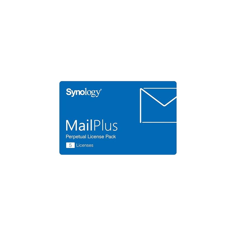 Paquete de Licencias Synology MailPlus | 5 Cuentas de Correo Electrónico Activas | Licencias Permanentes | Compatible con Soluciones High-Availability | Migración a Otro Synology NAS.