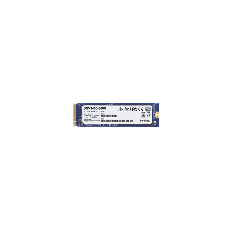 SSD 800GB NVMe M.2 2280, diseñada para Synology NAS con ranuras M.2 integradas