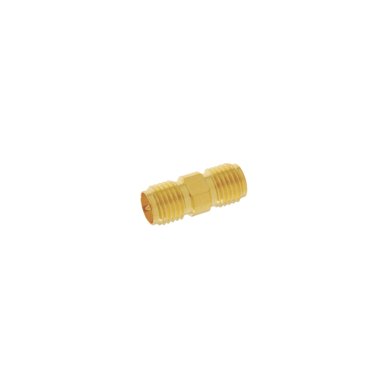 Adaptador Barril de Conector SMA Hembra a SMA Hembra Inverso, Oro/ Oro/ Teflón.