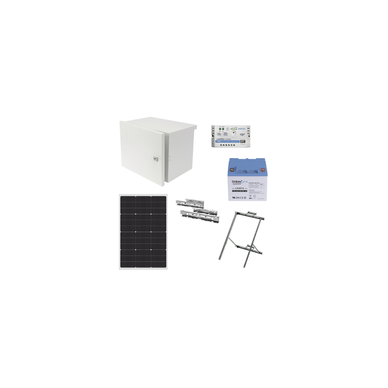 Kit de Alimentación PV para CCTV 12 Vcc Hasta Máximo 14 Watts para Cámara y Enlace