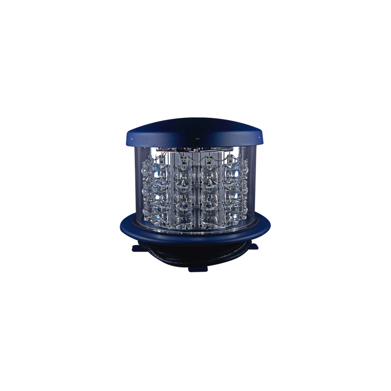 Luz de Obstáculo LED Intensidad Media FAA L-864 / LED Rojo 2000 CD / 120-240 VAC / 360° Cobertura Horizontal / 3° Haz Vertical / NEMA 4X / Para Torres 46-107 m / Certificación FAA e ICAO