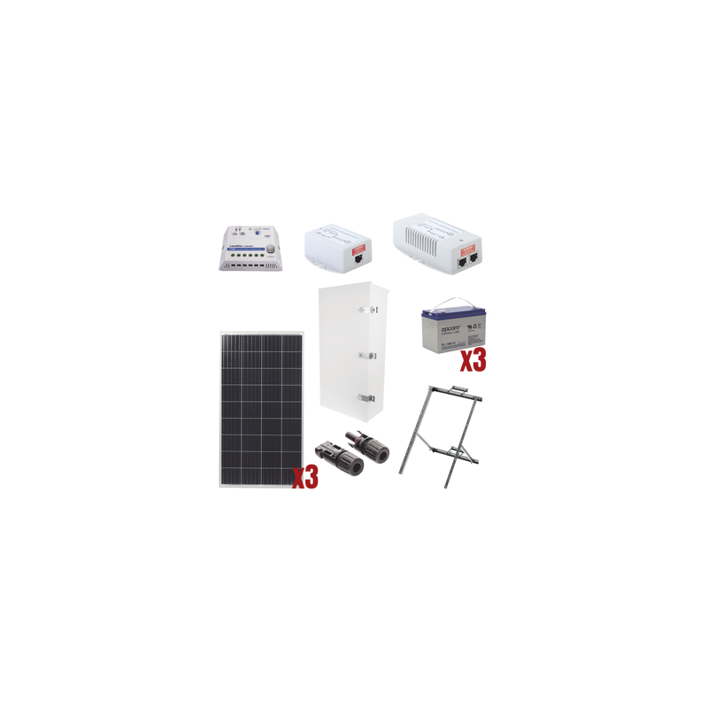 Kit Solar 35 W PoE 802.3af y PoE Pasivo 24 Vcc para Cámara y