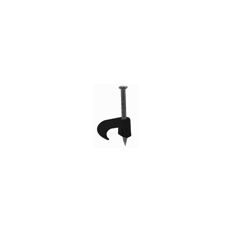 Grapa Thor 5mm Negra para Cable Plano 100 Pzs