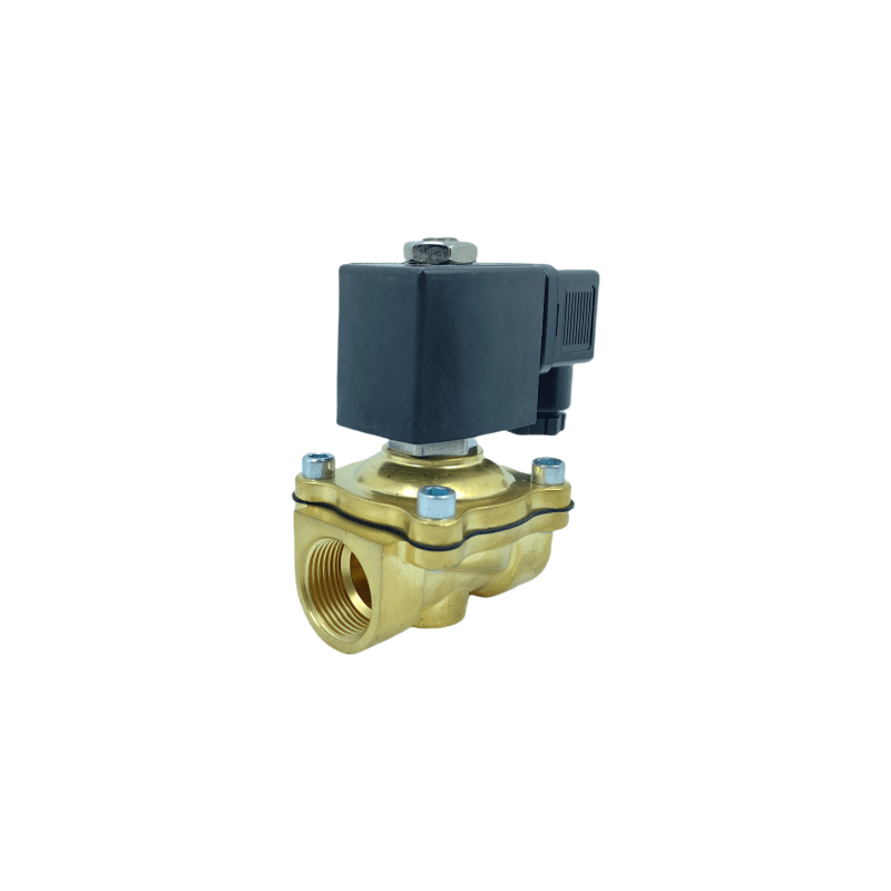 Válvula de Diafragma de Elevación Directa / Latón / NC 2 Posiciones 2 Puertos / G3/4 / 0-10 Bar / Orificio 20 mm / Rango Temperatura -10 a 80°C / DC 24V