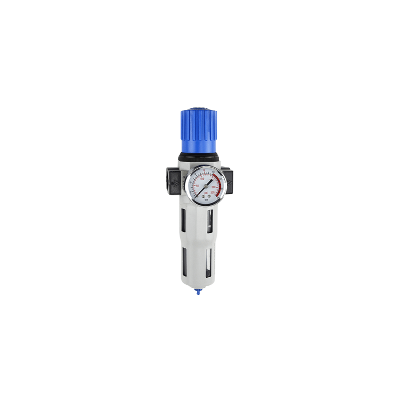 Regulador de Filtro Neumático / Puerto G1/2´´ / Presión Máxima Entrada 230 psi / Presión Máxima Salida 175 psi / Caudal Máximo 3500 l/min / Precisión Filtro 40 μm