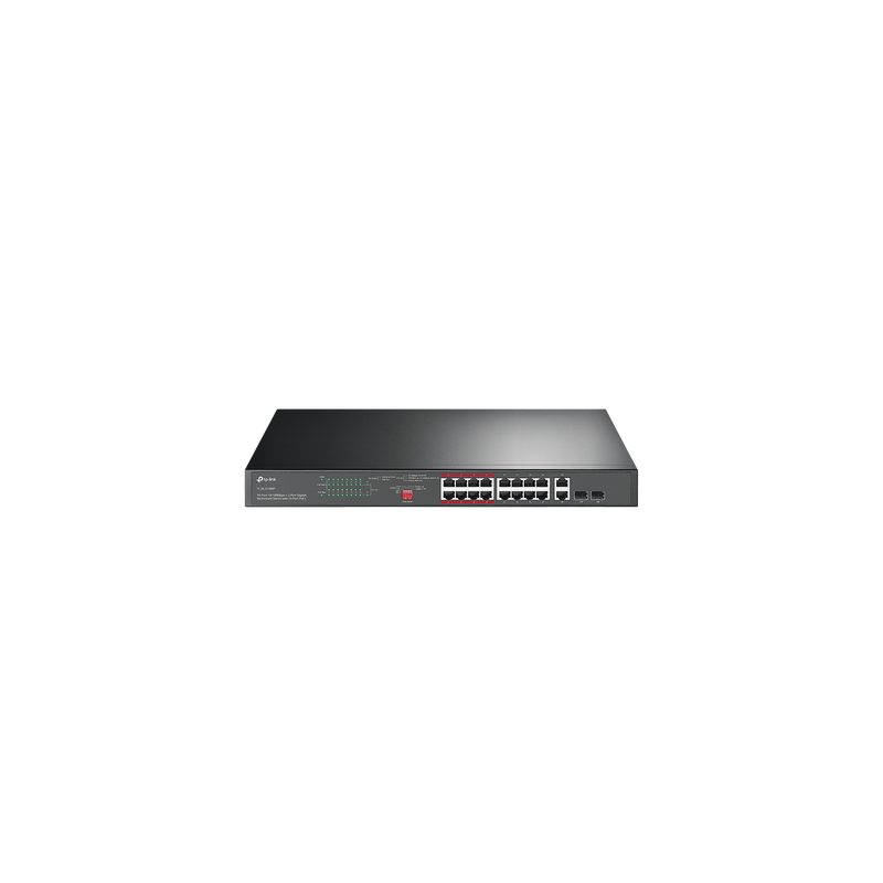 Switch PoE+ 16 puertos 10/100 + 2 combo Gigabit SFP, 250W