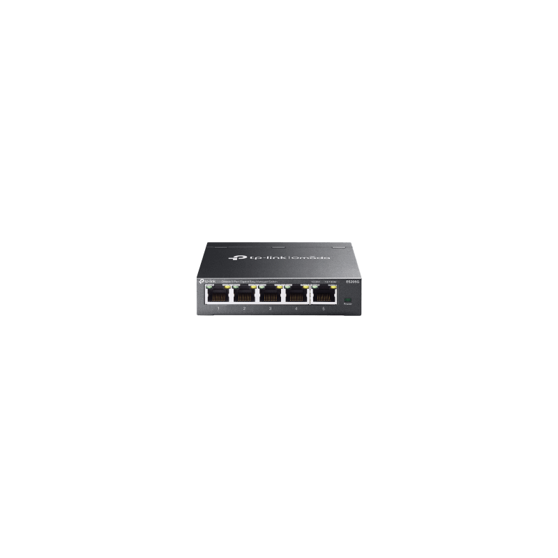 Switch Gestionado Omada SDN / 5 Puertos Gigabit RJ45 / 10 Gbps Capacidad Switching / 7.4 Mpps Forwarding Rate / Gestión Cloud Centralizada / VLAN 802.1Q / QoS 8 Colas Prioridad / Metal Fanless