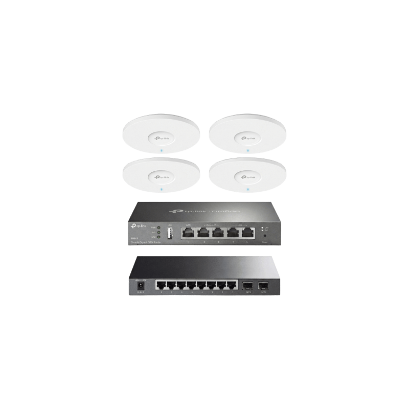 Kit Iniciación redes OMADA Router Switch PoE 4 AP EAP613 TP- | Precio México - Envío Inmediato | LM Soluciones