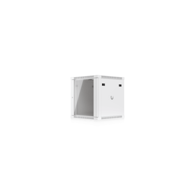 UACC Rack Cabinet 12U (598 x 600 mm) - Gabinete Cerrado para Montaje en Pared con Puerta Frontal de Vidrio Templado, Totalmente Ensamblado con Ventiladores Integrados y Paneles Removibles