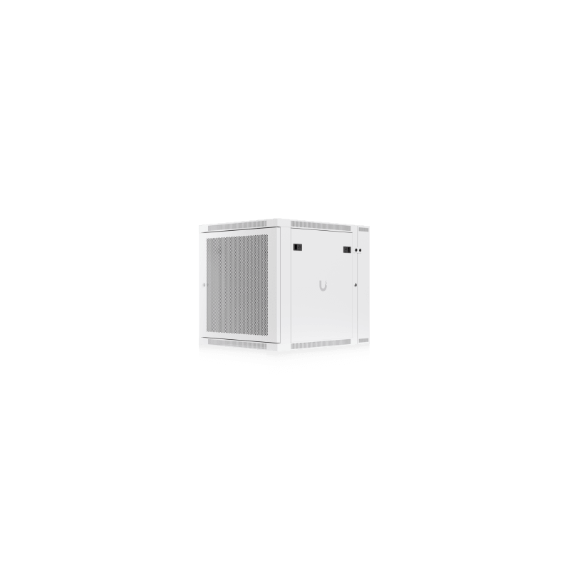 UACC Rack Cabinet 12U (600 x 703 mm) - Gabinete Cerrado para Montaje en Pared con Puerta Frontal Perforada, Puerta Trasera Abatible (Swing-Out) y Paneles Laterales Removibles con Llave
