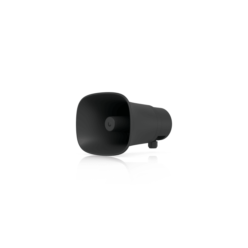 UniFi Protect AI Horn Speaker, Altavoz IP 120 dB, PoE+, Alerta AI Avanzada, Montaje Pared, Esquina y Poste, IP66, Color Negro