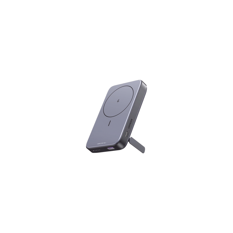 Power Bank MagSafe de 10000mAh NEXODE | 20W | 1 USB-C | 1 USB-A | Carga Rápida bidireccional | Soporta modo Standby | Soporte Plegable |  Ultra Delgado | Ultra ligero | Compatible con iPhone 15/14/13/12 | Color Gris.
