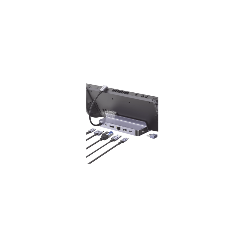 HUB USB-C (Docking Revodok Pro) 6 en 1 | Soporte para Steam Deck  | 2 USB-A 3.0 (5Gbps) | USB-C 3.0 (5Gbps) | RJ45 (Gigabit Ethernet) | HDMI 2.0 4K@60Hz | USB-C PD Carga 100W | Carcasa de Aluminio.