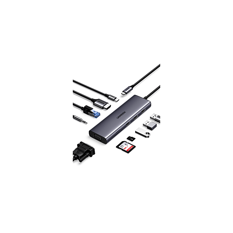 Hub USB-C 10 en 1 UGREEN 4K HDMI Ethernet Gigabit | Precio México - Envío Inmediato | LM Soluciones