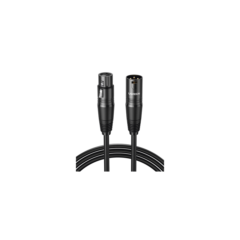 Cable XLR Canon Macho a Hembra 15m UGREEN Triple Blindaje | Precio México - Envío Inmediato | LM Soluciones