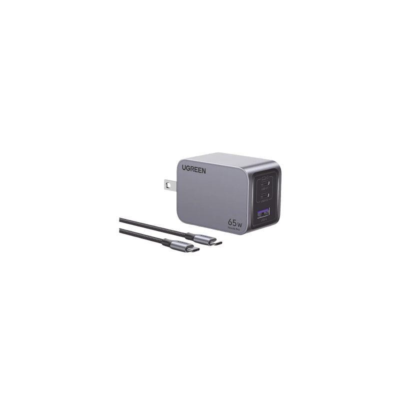 Cargador UGREEN Nexode Pro 65W GaN 3 Puertos USB-C/USB-A | Precio México - Envío Inmediato | LM Soluciones