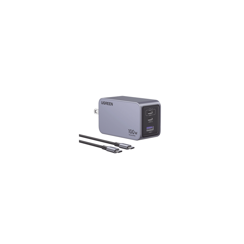 Cargador UGREEN Nexode Pro 100W GaN 3 Puertos USB-C/USB-A | Precio México - Envío Inmediato | LM Soluciones