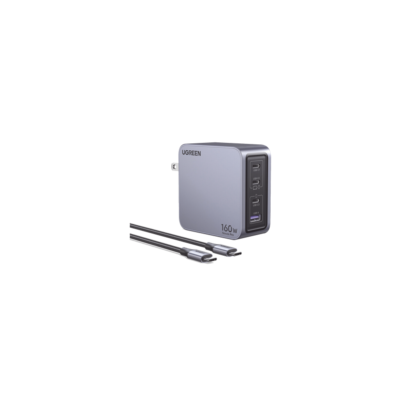 Cargador Rápido GaN 160W UGREEN 3 USB-C + 1 USB-A | Precio México - Envío Inmediato | LM Soluciones