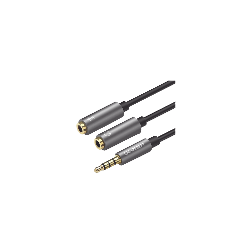 Cable Divisor en Y UGREEN 3.5mm Macho a 2 Hembras 20cm | Precio México - Envío Inmediato | LM Soluciones