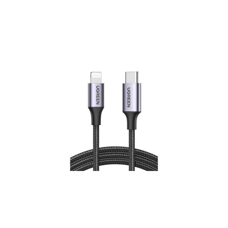 Cable USB-C a Lightning UGREEN 2M Certificado MFi Negro | Precio México - Envío Inmediato | LM Soluciones