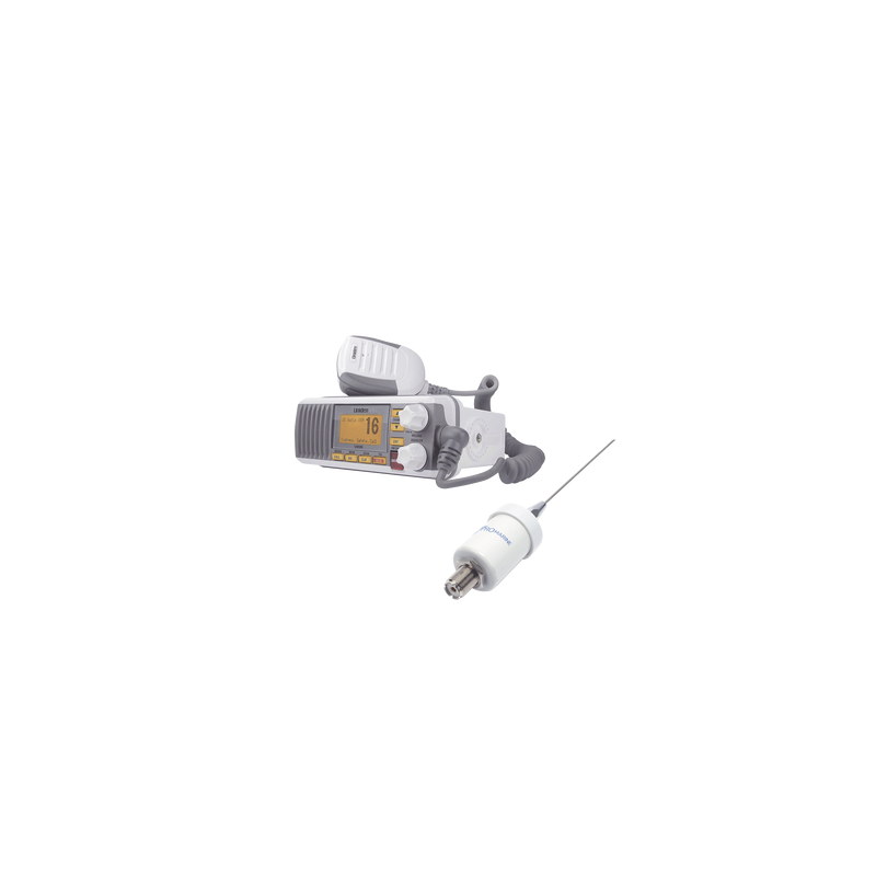 Kit de radio UM385 | mas antena marina de fibra de vidrio TX-1600-SYS