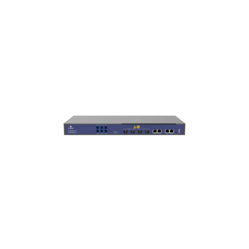 OLT Dual de 2 Puertos XGSPON/GPON con WDM Integrado/ 4 Puertos Uplink (2 Puerto Gigabit RJ45 + 2 Puertos SFP/SFP+) / Hasta 512 ONUs
