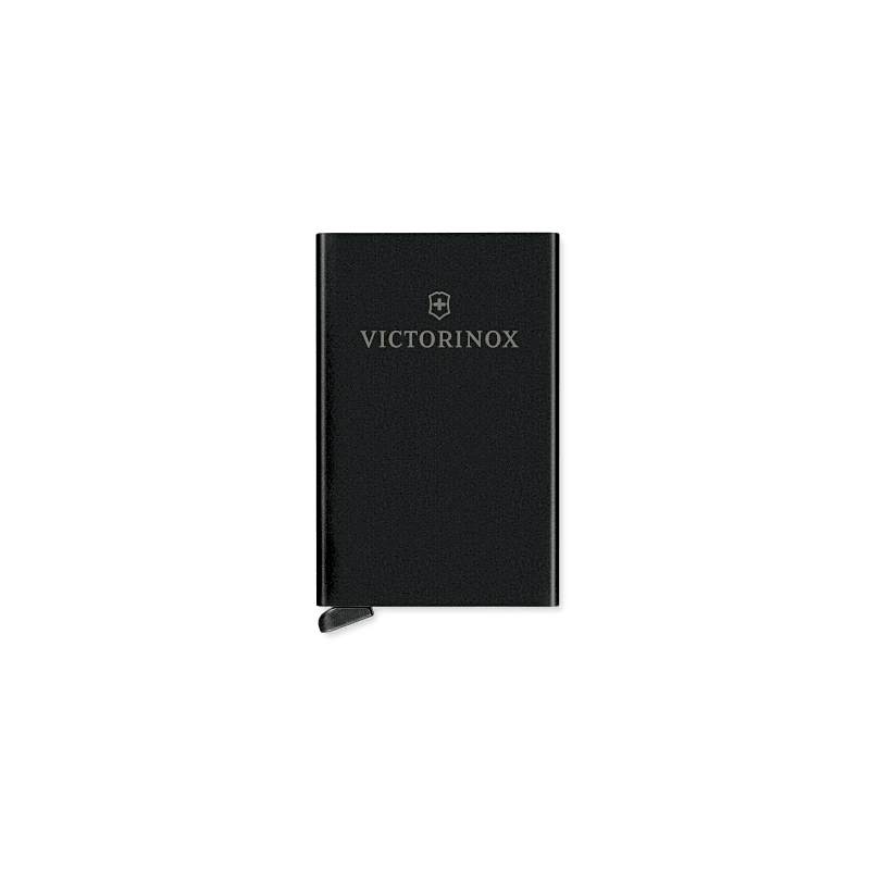 Tarjetero / Almacenamiento Seguro 4-6 Tarjetas / Aluminio Duradero / Protección RFID / Sistema Deslizamiento Patentado / Color Negro.