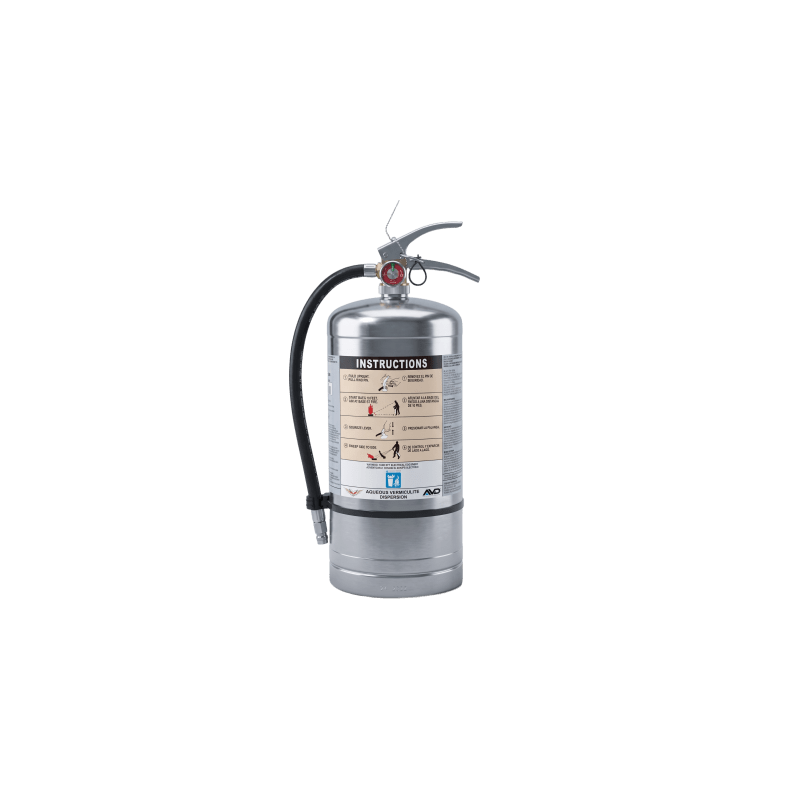 Extintor de Agua con Agente AVD de 6 Litros / Especializado en Baterías de Litio / Clase A / UL EX29073 / Cilindro Acero Inoxidable / Válvula Latón / 72s Descarga / 3-3.6 m Alcance
