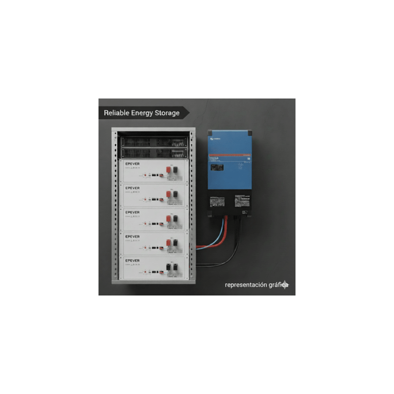 Kit Inversor Cargador  de 4 kW con Salida de 110 Vca y respaldo de 20 kWh en batería de LiFePO4