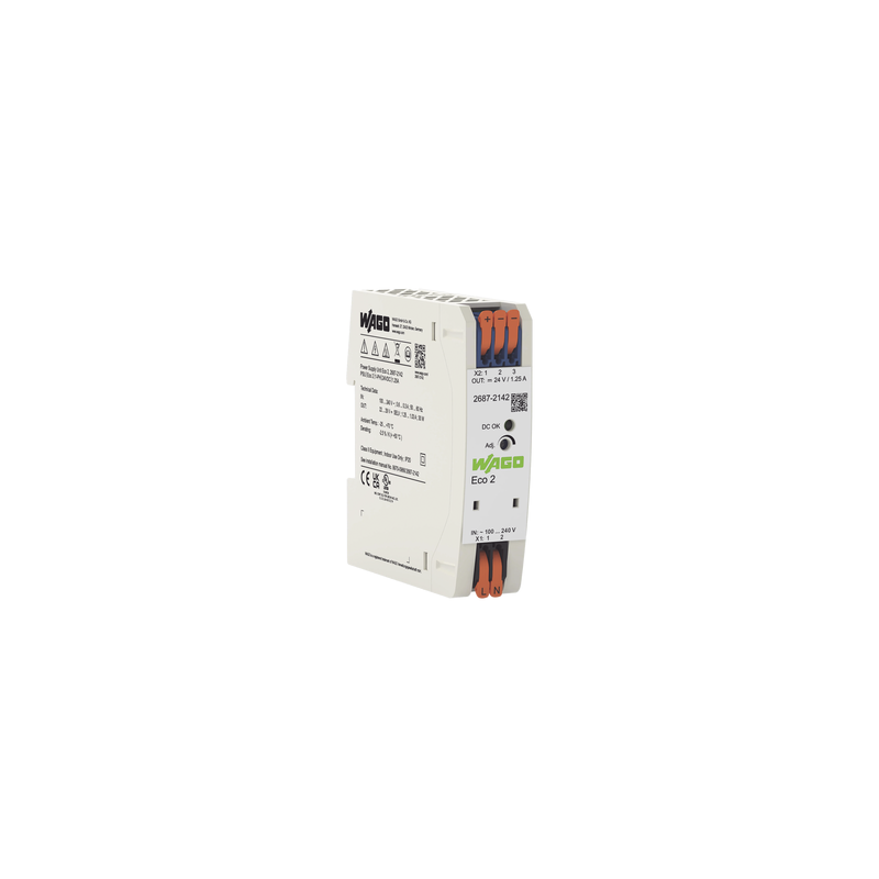 Fuente de Alimentación Eco WAGO 24V DC 1.25A 30W Carril DIN | Precio México - Envío Inmediato | LM Soluciones