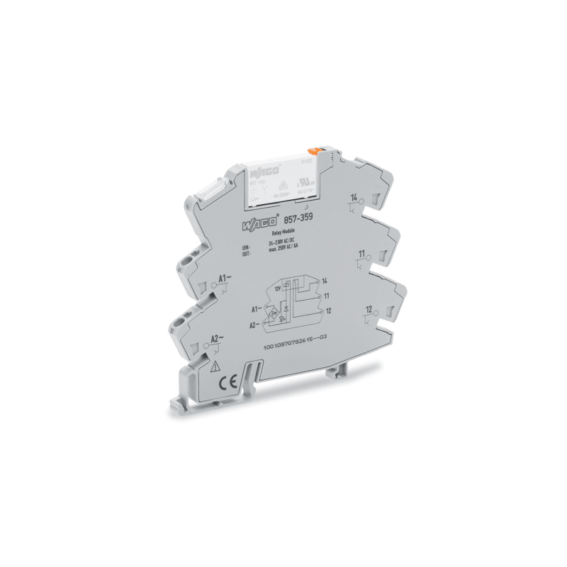 Módulo con Relé / 24-230V AC/DC / 1 Inversor / 6A Corriente Permanente / Push-in CAGE CLAMP® / LED Indicador / IP20 / Carril DIN-35