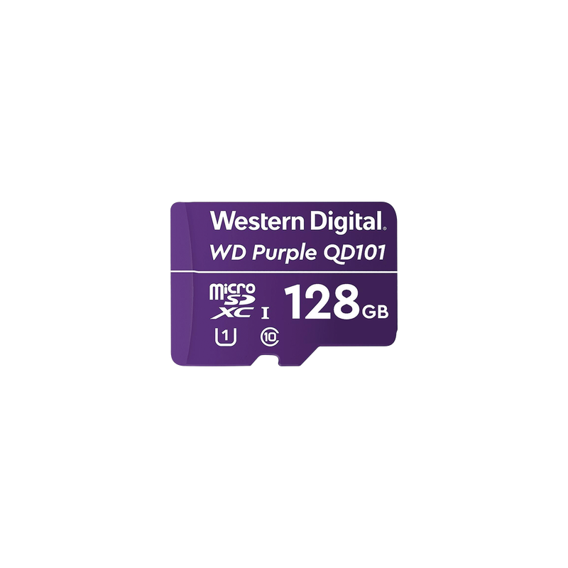 Memoria microSD 128GB WD PURPLE - Videovigilancia, Mayor Dur