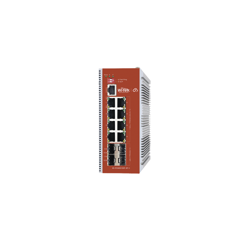 Switch L2+ PoE Industrial / Administración Cloud-Web-CLI / 8 Puertos PoE af/at/bt 100/1000 Mbps / 2 Puertos SFP Gigabit / Presupuesto PoE 460 W / Protocolo ERSP (redundancia enlaces)