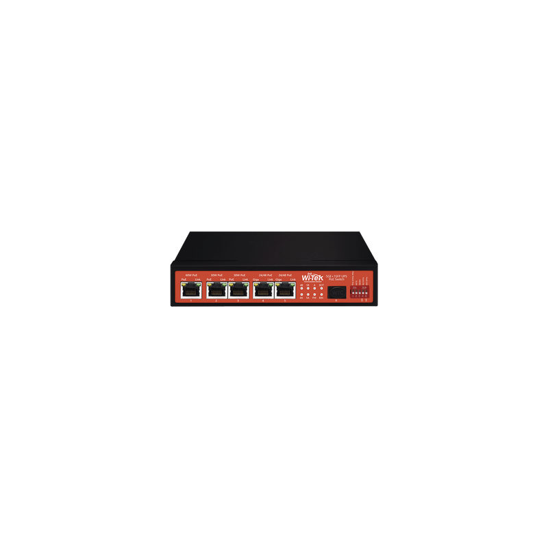Controlador Solar de 15A con Switch PoE /  1 Puertos Gigabit PoE 802.3 bt / 2 Puertos PoE 802.3 af/at / 2 Puertos PoE Pasivo 24/48 Vcc / 1 Puerto SFP / No administrable