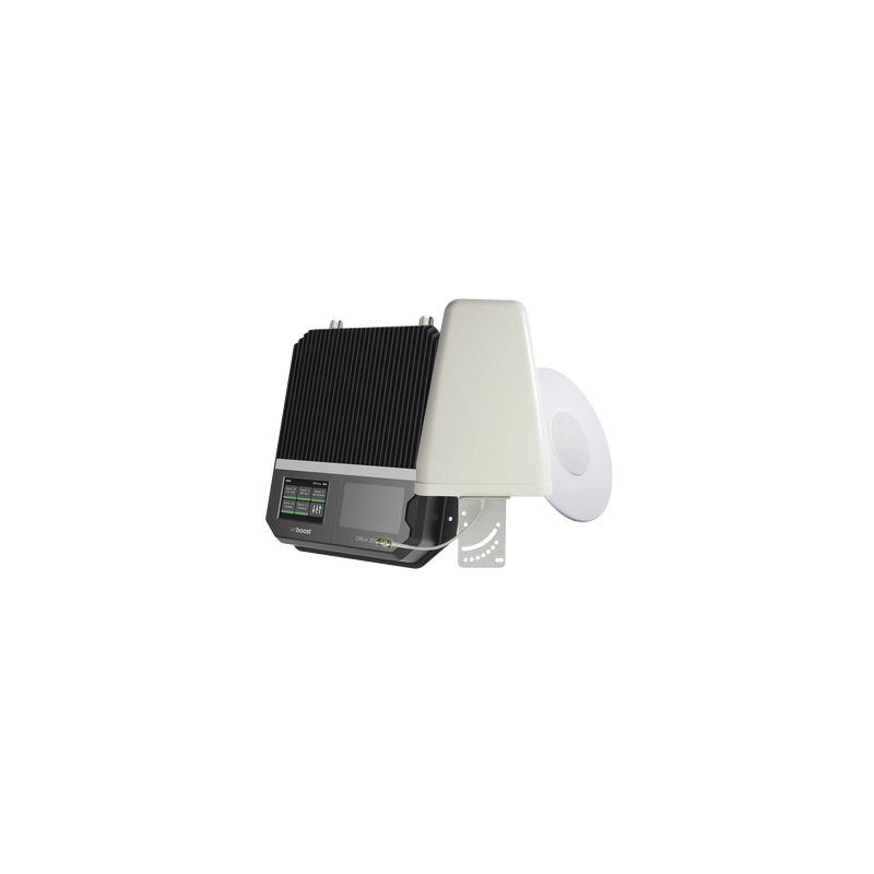 KIT Amplificador de señal celular 4G LTE, 3G y VOZ con antena direccional. Especial para cubrir áreas de hasta 1600 Metros Cuadrados por ser de grado comercial e industrial. Soporta múltiples operadores, tecnologías y usuarios.