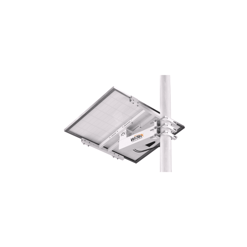 Soporte/Montaje para Panel Solar WI-BRKP133 para Postes / Estructura Galvanizada SGCC 2 mm / Ajuste Ángulo 0-75° / Compatible Postes Redondos 76-133 mm y Cuadrados 50-130 mm / Paneles hasta 900 mm Ancho y 35 mm Grosor / Resistente Corrosi&o