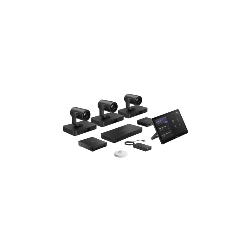 Sistema de Videoconferencia MVC-S98-C5U-004 de Yealink diseñado para Salas Extra Grandes con Triple Cámara Inteligente y Funciones Avanzadas de IA