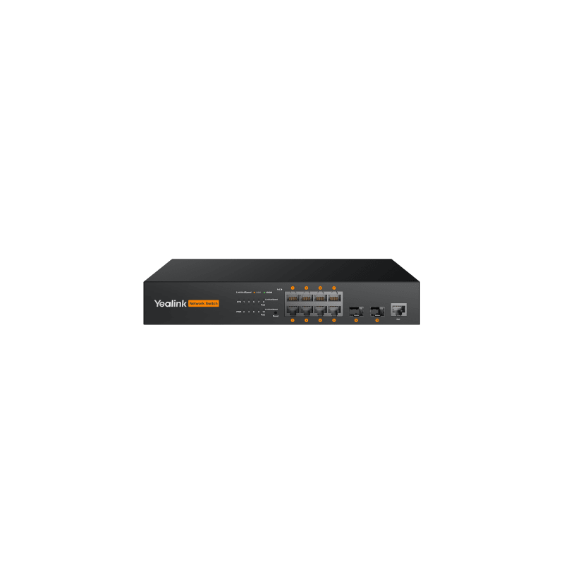 Switch PoE L2+ Yealink RCH80 para AV sobre IP Gigabit PoE+ y
