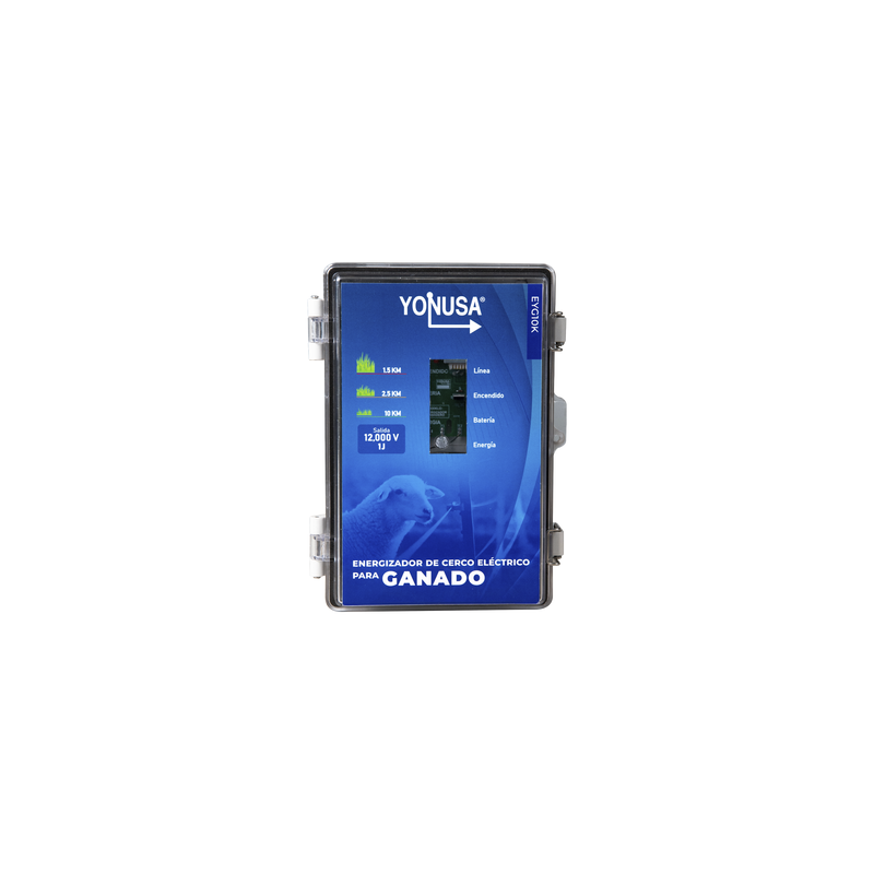 Energizador para Ganado YONUSA 10,000V 2 Joules | Precio México - Envío Inmediato | LM Soluciones