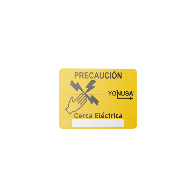 Letrero Precaución para Cercas Electrificadas Yonusa | Precio México - Envío Inmediato | LM Soluciones