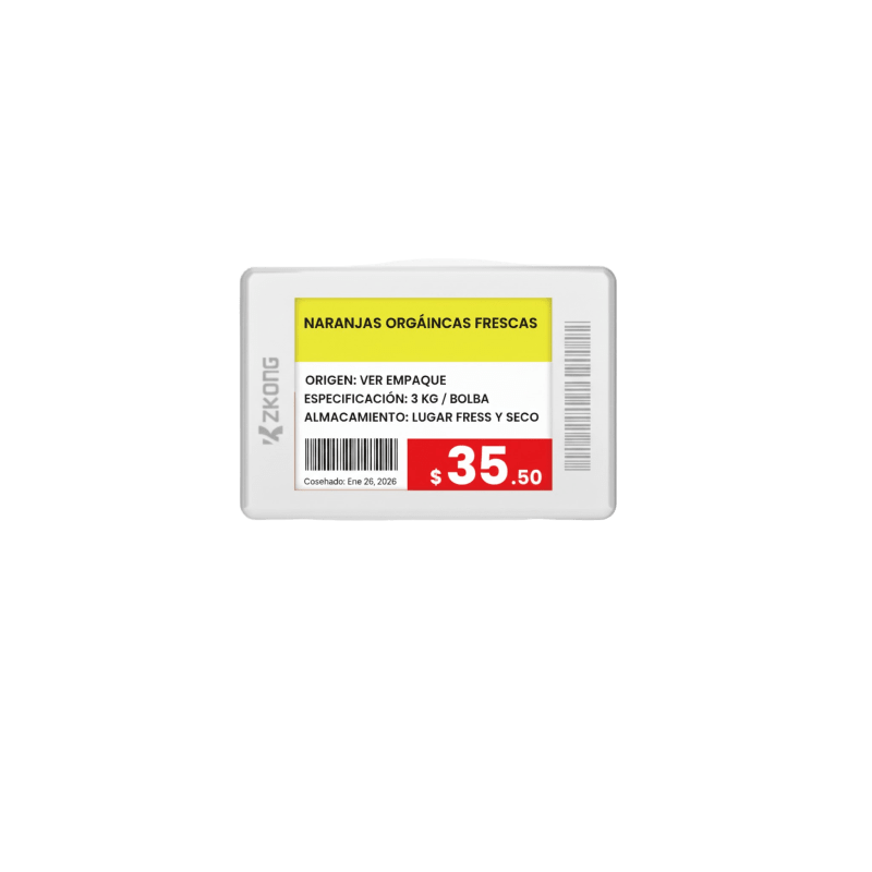 Etiqueta Electrónica Estantería ZKONG 1.8 Pulgadas | Precio México - Envío Inmediato | LM Soluciones