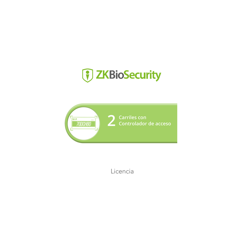 Licencia para ZKBiosecurity para modulo de estacionamiento de 2 carriles utilizando controlador de acceso