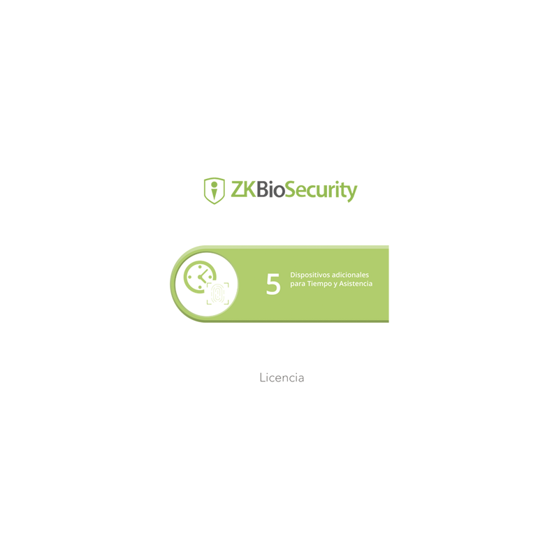 Licencia ZKBiosecurity 5 Dispositivos Tiempo Asistencia ZKTE