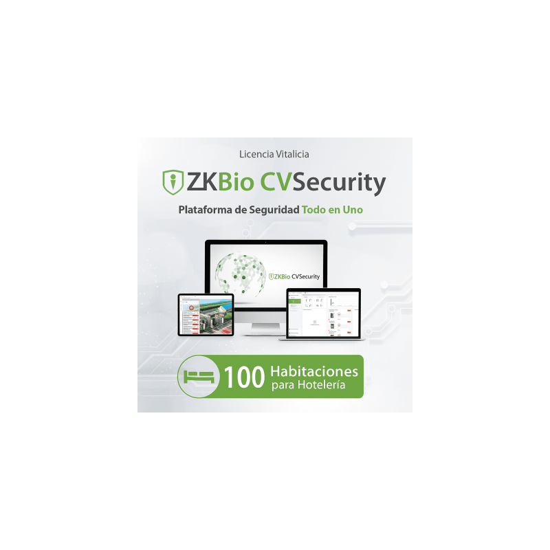 Licencia ZKBio CVsecurity módulo hotelería 100 habitaciones
