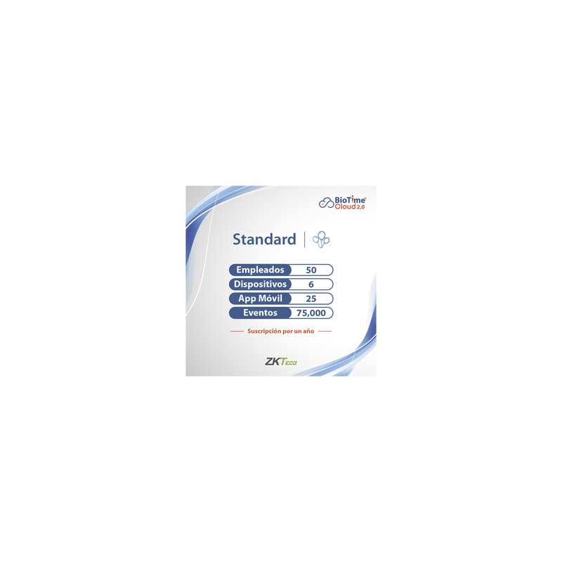 Licencia Biotime Cloud 2.0 50 usuarios ZKTECO